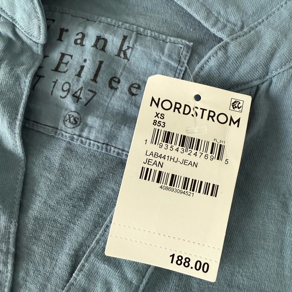 0610 Frank & Eileen Nicole Popover Long Sleeve Henley Shirt Dress Jean XS NWT - Picture 5 of 8